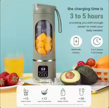 Portable Fruit Juicer 450ml Capacity 3 Gears USB Rechargeable Blender Ice Crusher for Shakes and Smoothies Juicer Cup BPA Free