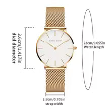 HANNAH MARTIN Women Watch Nordic Minimalist Japan Quartz Movement 3Bar Waterproof Women 36mm Full Rose Gold Dropshipping Watches