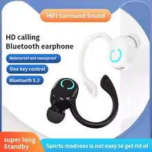 Wireless Bluetooth Earphones HIFI Bass With HD MIC Ear-Hook Earbuds Noise Cancelling Life Waterproof Game Sports Music Headsets