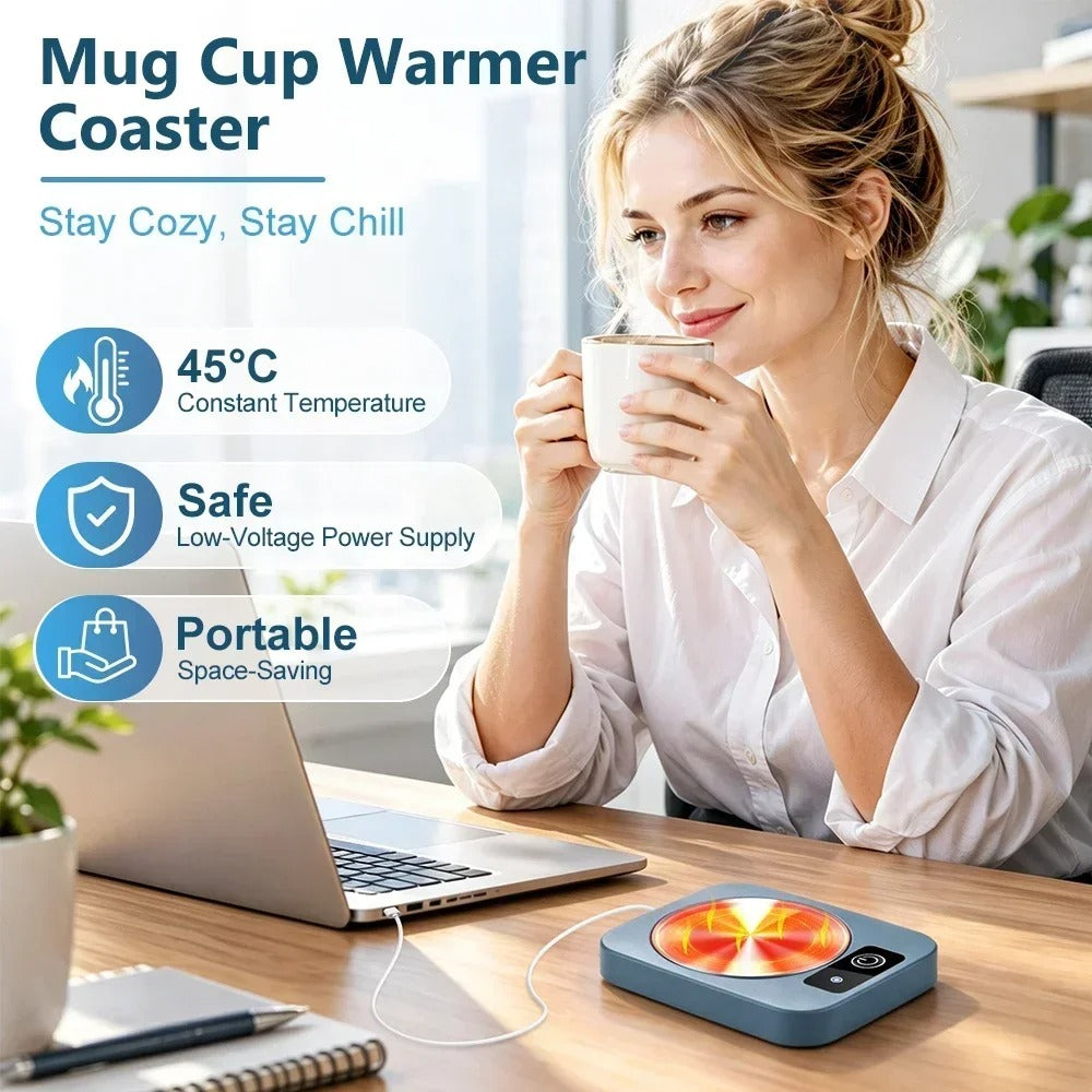 Constant Temperature Cup Warmer USB Powered, 45°C Coffee Tea Beverage Warmer for Office Home, Slim Desktop Mug Warmer