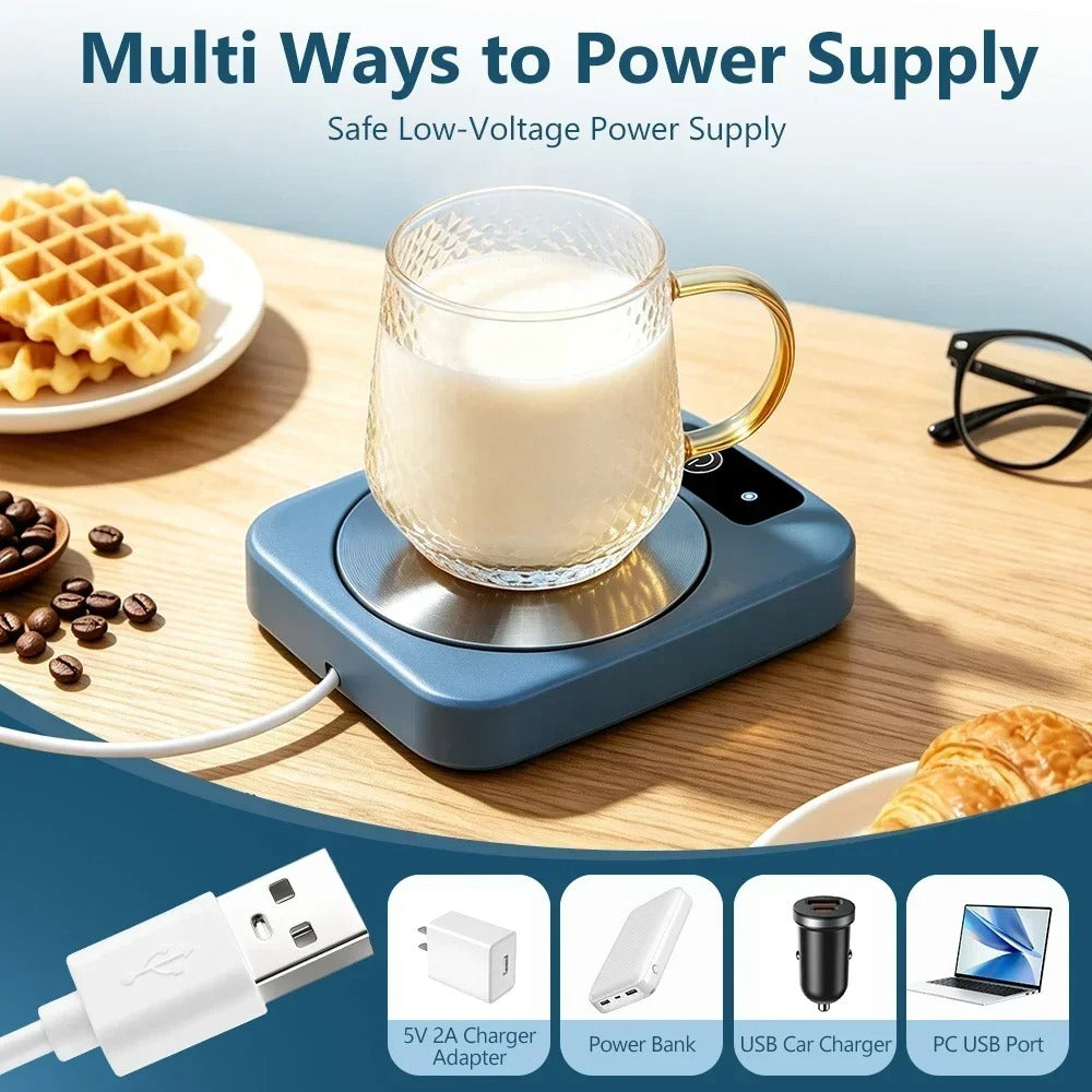 Constant Temperature Cup Warmer USB Powered, 45°C Coffee Tea Beverage Warmer for Office Home, Slim Desktop Mug Warmer