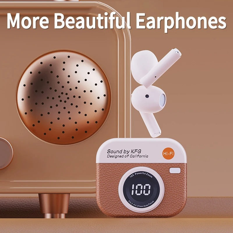 Wireless Bluetooth Headphones With LED Digital Display 24 Hours Endurance HiFi Music Gaming Earphones Waterproof Sports Earbuds