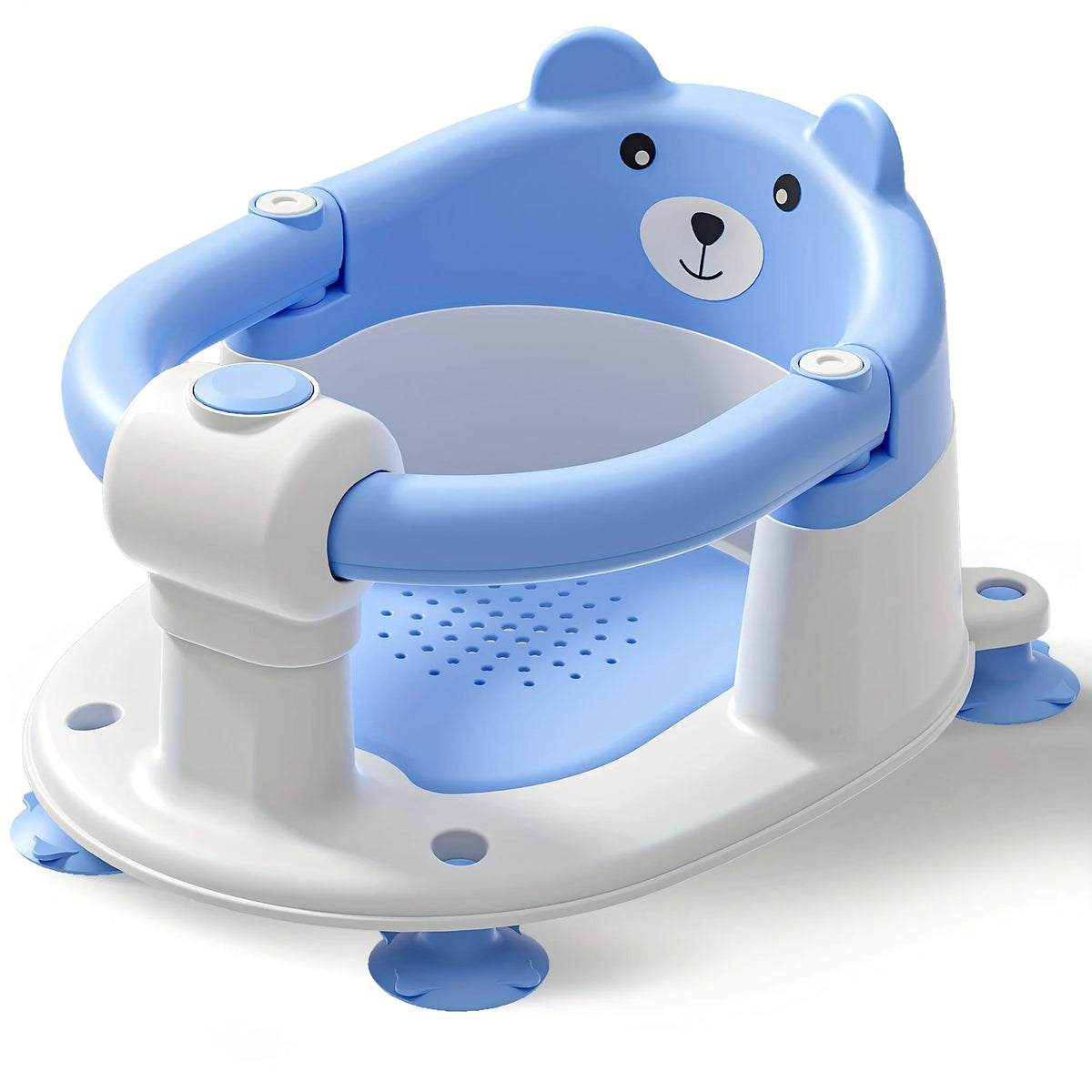 1Pc Baby Bath Seat for 6M+, Non-Slip Bath Chair with 4 Suction Cups & Soft Pad, Compact Portable Shower Seat for Infants