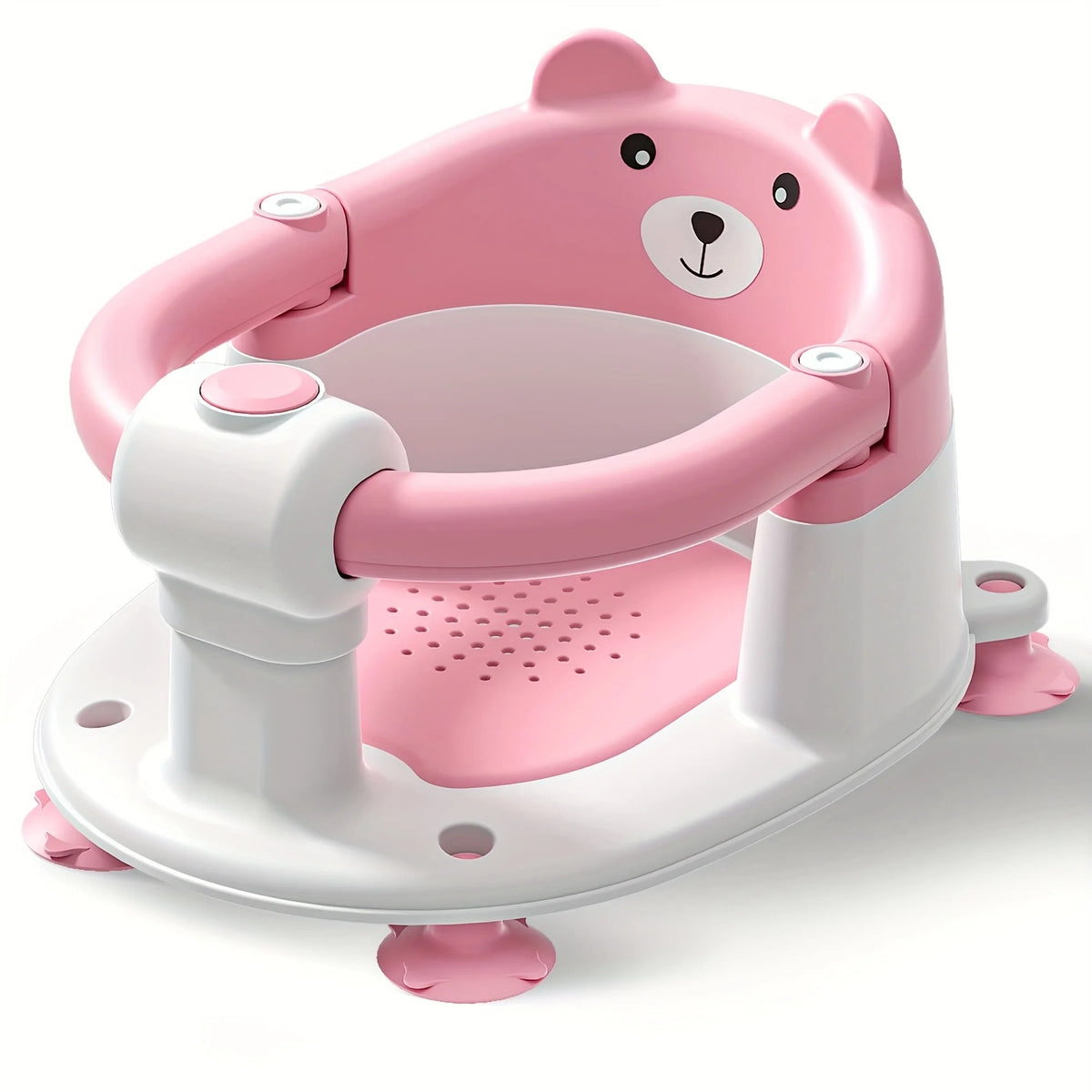 1Pc Baby Bath Seat for 6M+, Non-Slip Bath Chair with 4 Suction Cups & Soft Pad, Compact Portable Shower Seat for Infants
